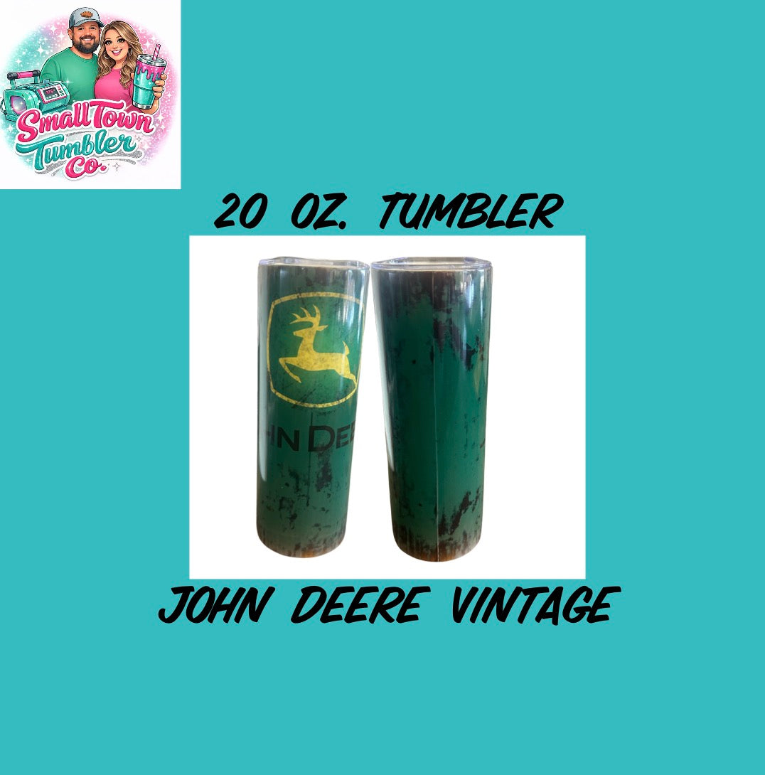 20 oZ John Deer Vintage Tumbler